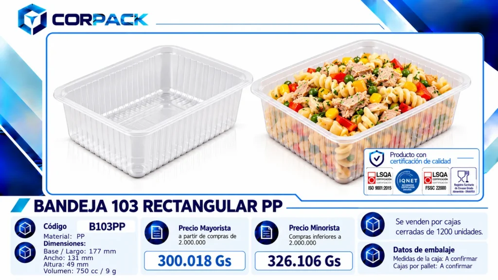 Bandeja 103 Rectangular PP