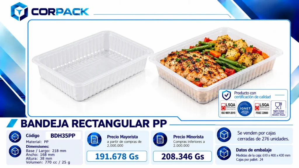 Bandeja Rectangular PP BDH35PP