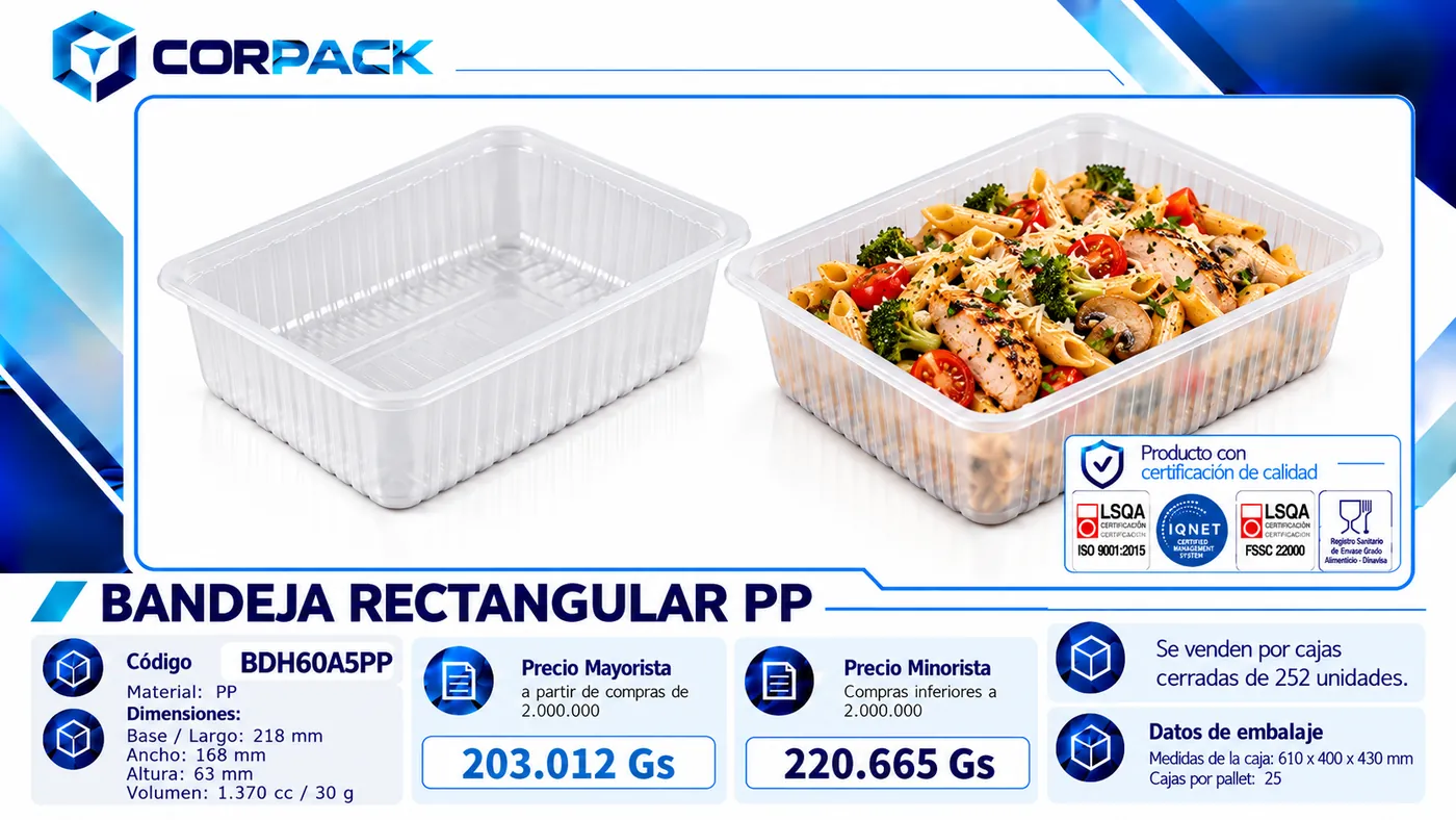 Bandeja Rectangular PP BDH60A5PP