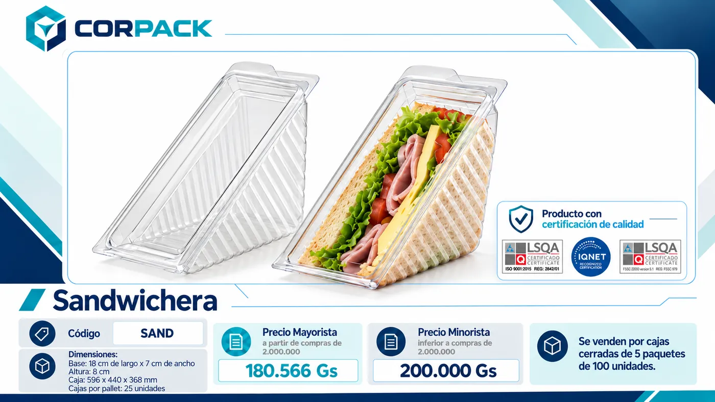 Sandwichera Termoformada Triángulo